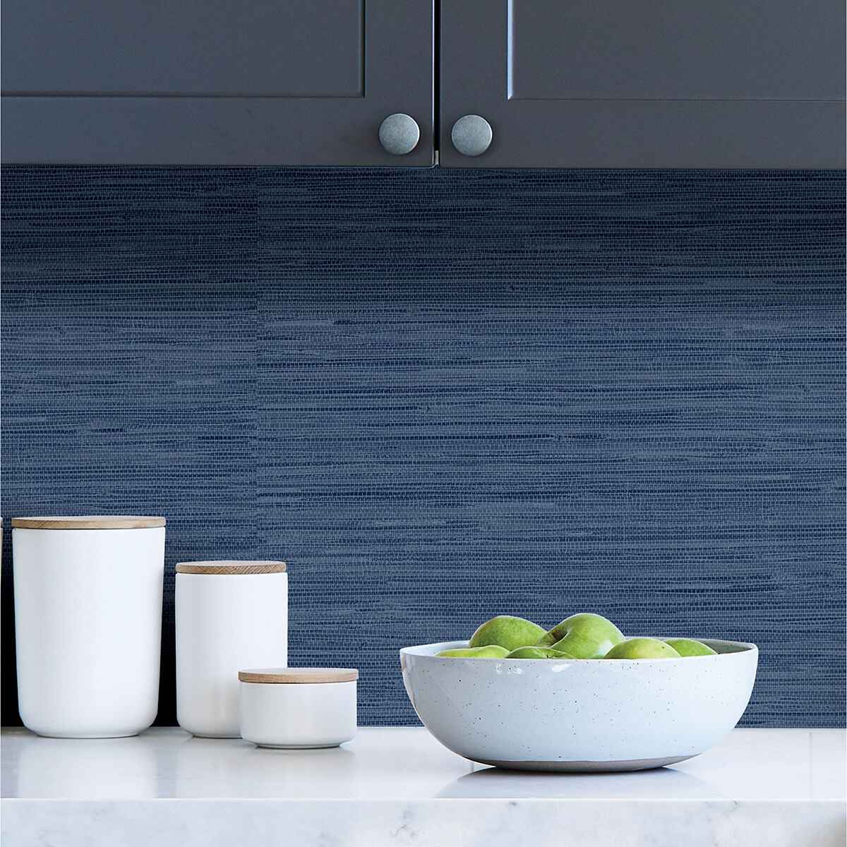 Avery Weave Navy Peel & Stick Wallpaper - York Wallcoverings - NHS3837 - York Wallcoverings Wallpaper