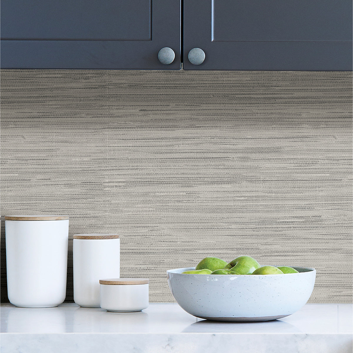 Avery Weave Grey Peel and Stick Wallpaper  | Brewster Wallcovering