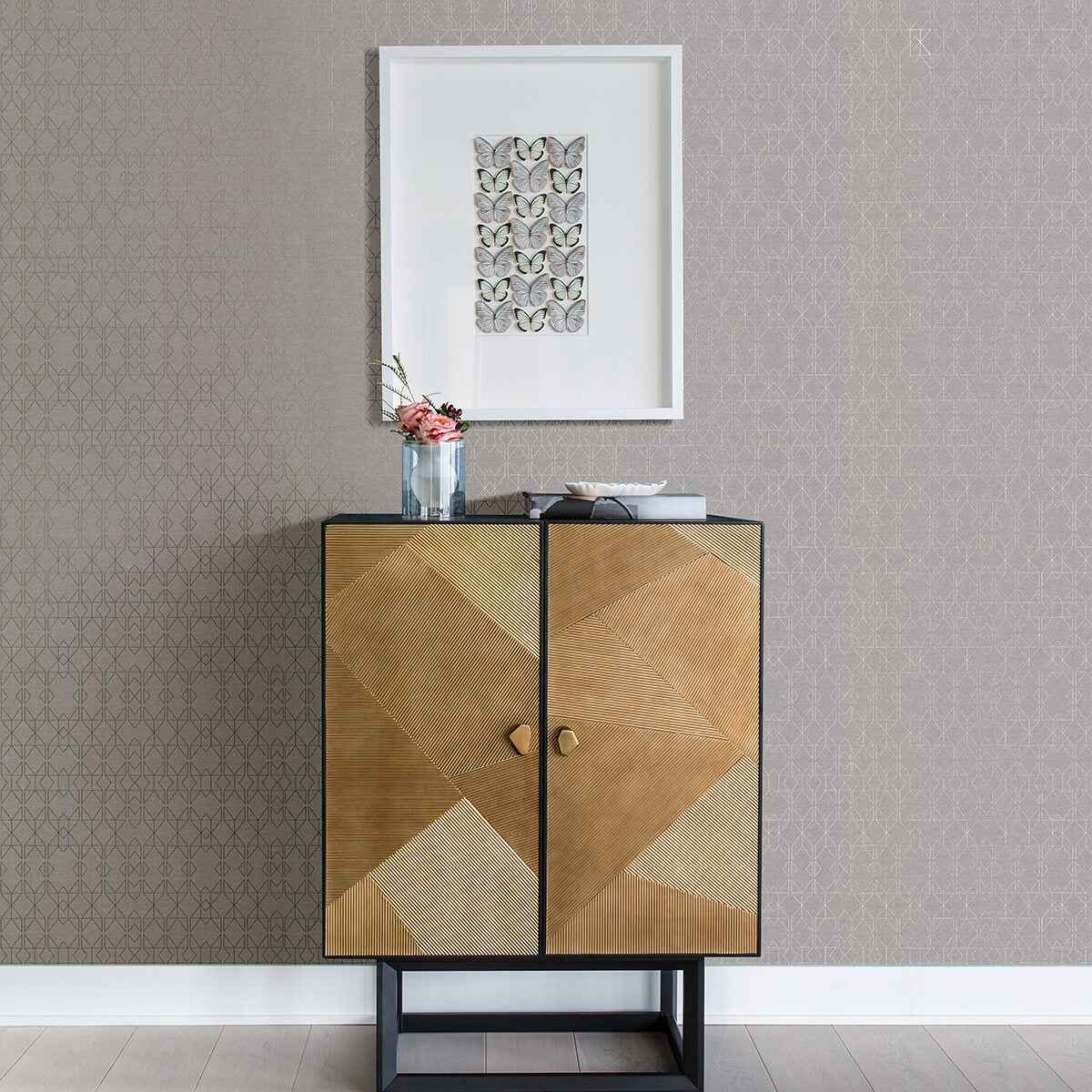 Paititi Silver Diamond Trellis Wallpaper - York Wallcoverings - 4019-86406 - York Wallcoverings Wallpaper
