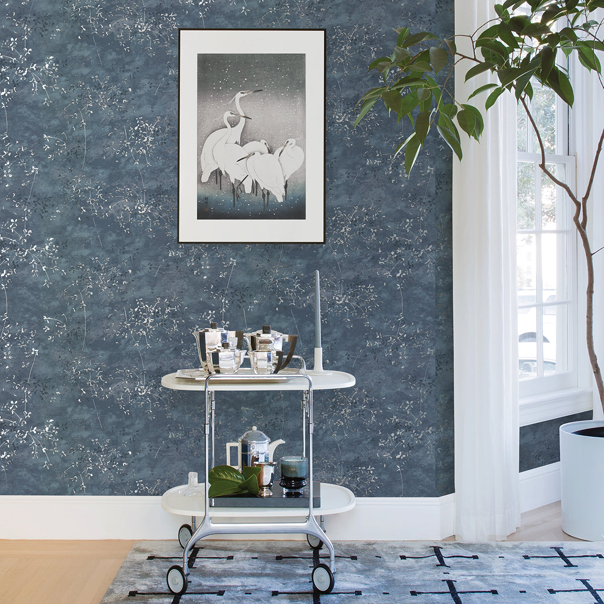 Arian Blue Inkburst Wallpaper  | Brewster Wallcovering - The WorkRm