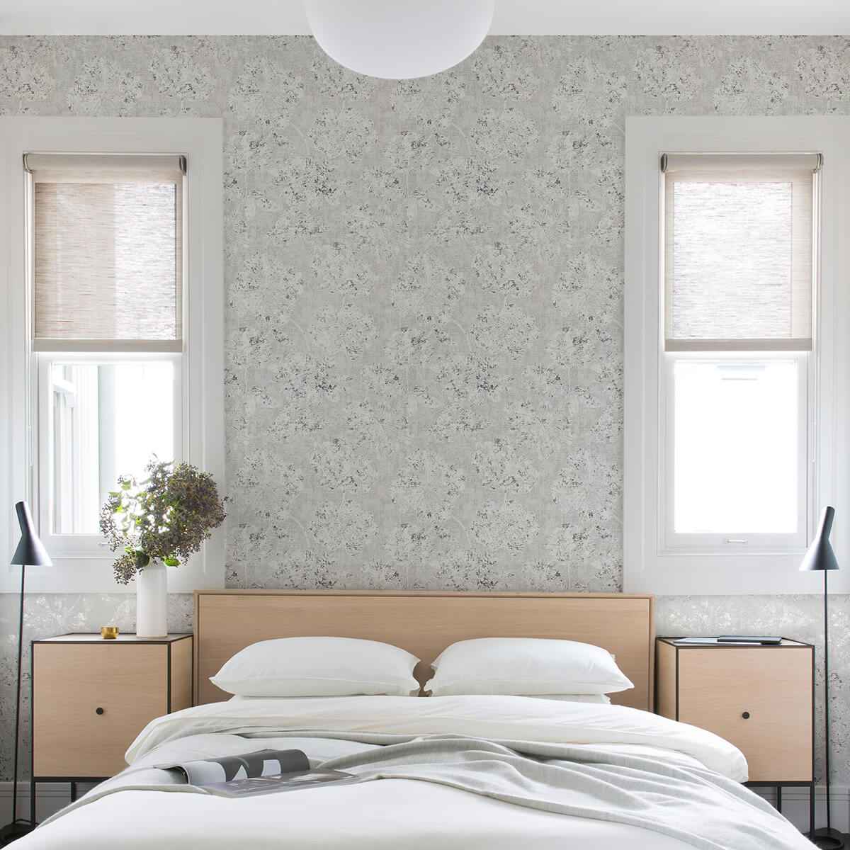 Kala Platinum Floral Wallpaper - York Wallcoverings - 4019-86459 - York Wallcoverings Wallpaper