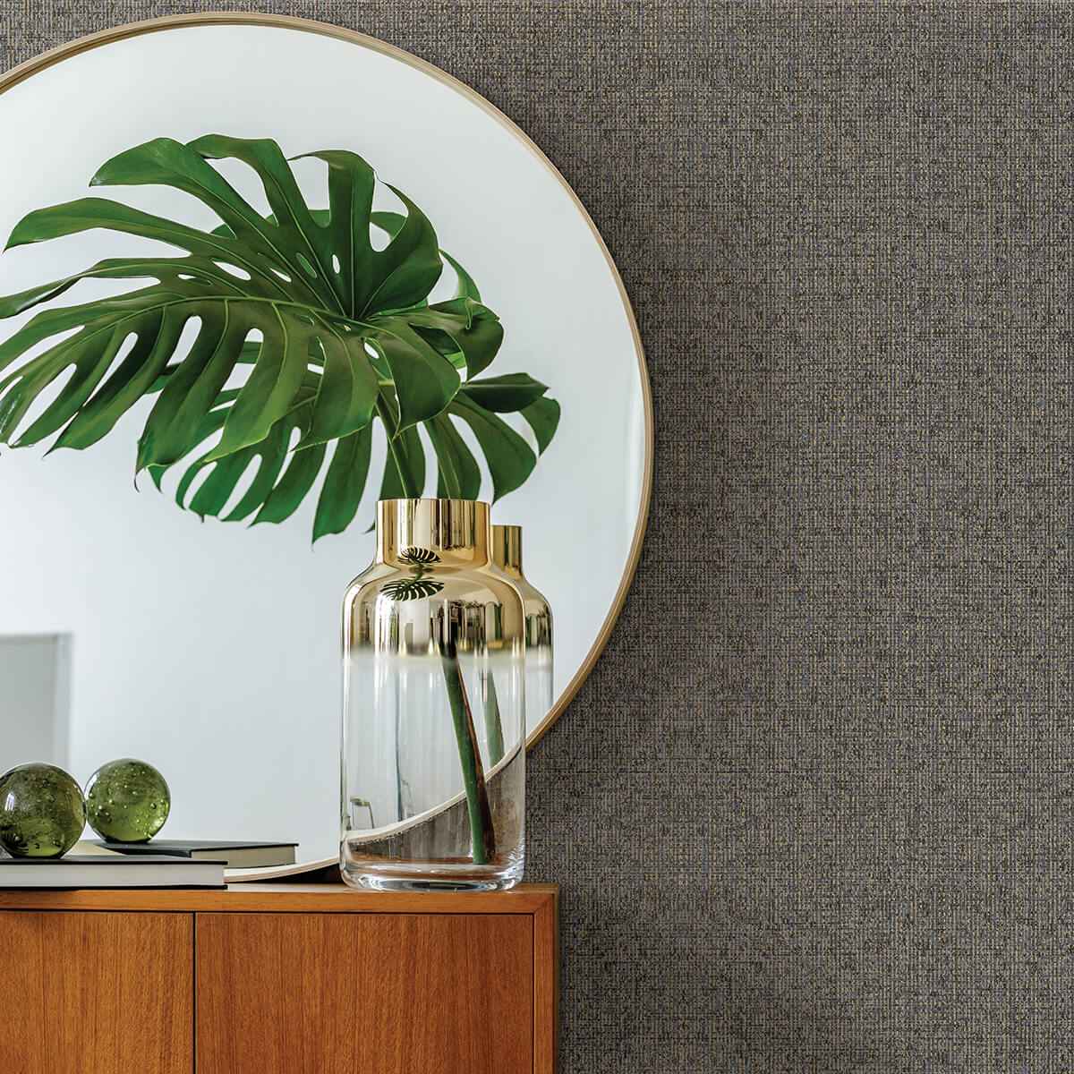 Maia Stone Faux Linen Wallpaper - York Wallcoverings - 4019-86481 - York Wallcoverings Wallpaper