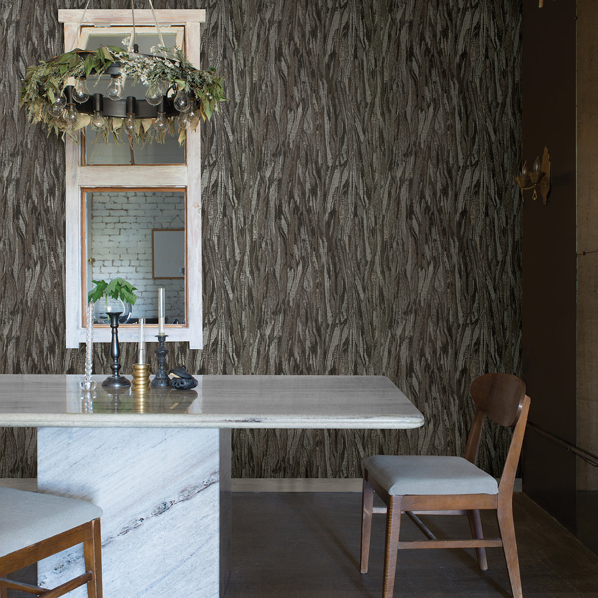 Suna Charcoal Woodgrain Wallpaper  | Brewster Wallcovering - The WorkRm