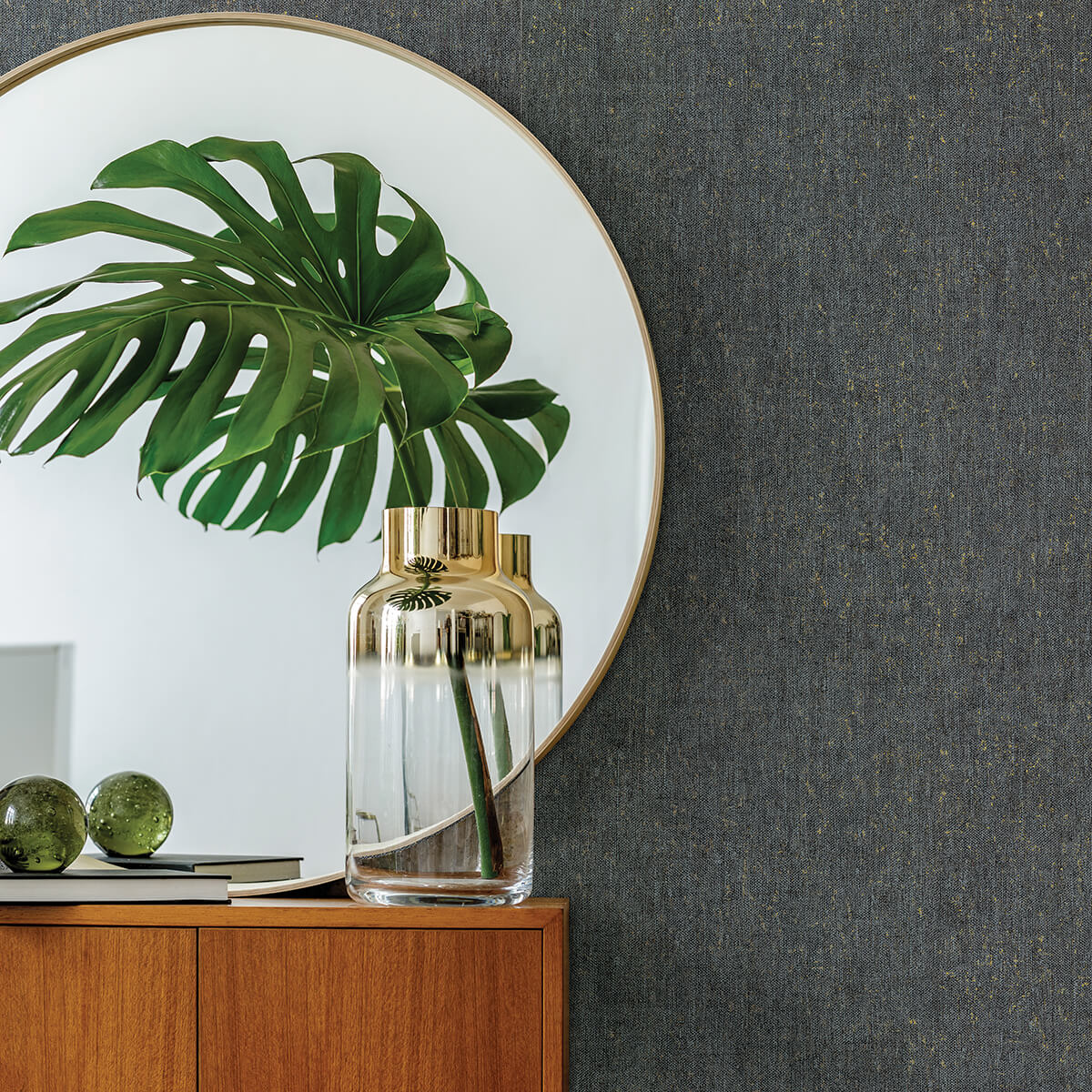 reuss-slate-faux-fabric-wallpaper-york-wallcoverings-4019-86497 - York Wallcoverings Wallpaper