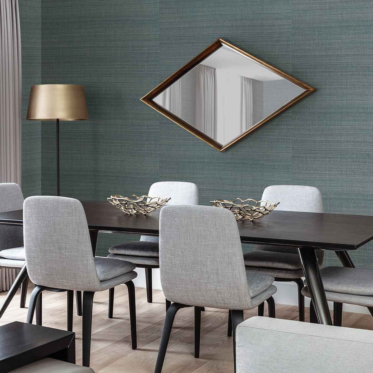 Laem Teal Grasscloth Wallpaper - York Wallcoverings - 2829-82021 - York Wallcoverings Wallpaper