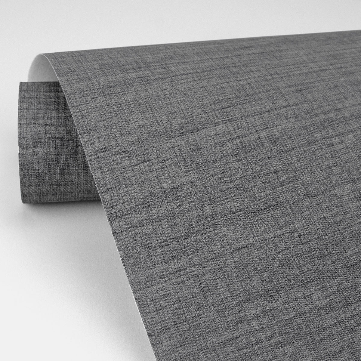 Essence Dark Grey Linen Texture Wallpaper - Brewster Wallcovering