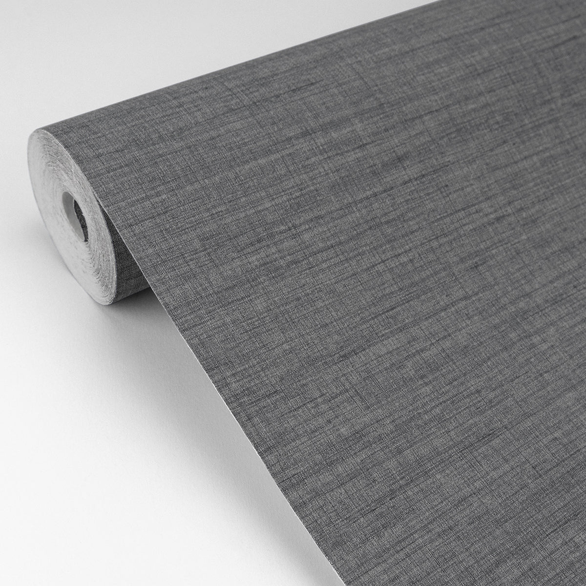 Essence Dark Grey Linen Texture Wallpaper - Brewster Wallcovering