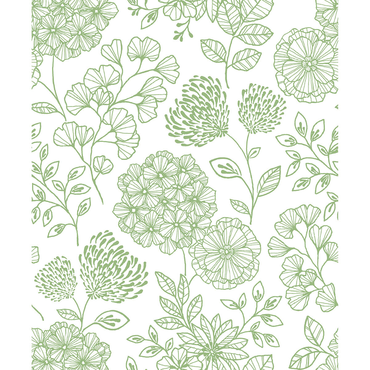 Ada Green Floral Wallpaper - York Wallcoverings - 2975-26204 - York Wallcoverings Wallpaper