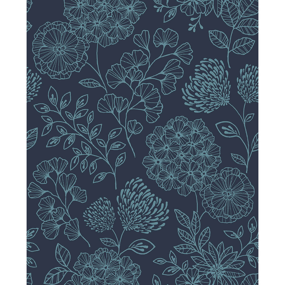 Ada Indigo Floral Wallpaper - York Wallcoverings - 2975-26207 - York Wallcoverings Wallpaper