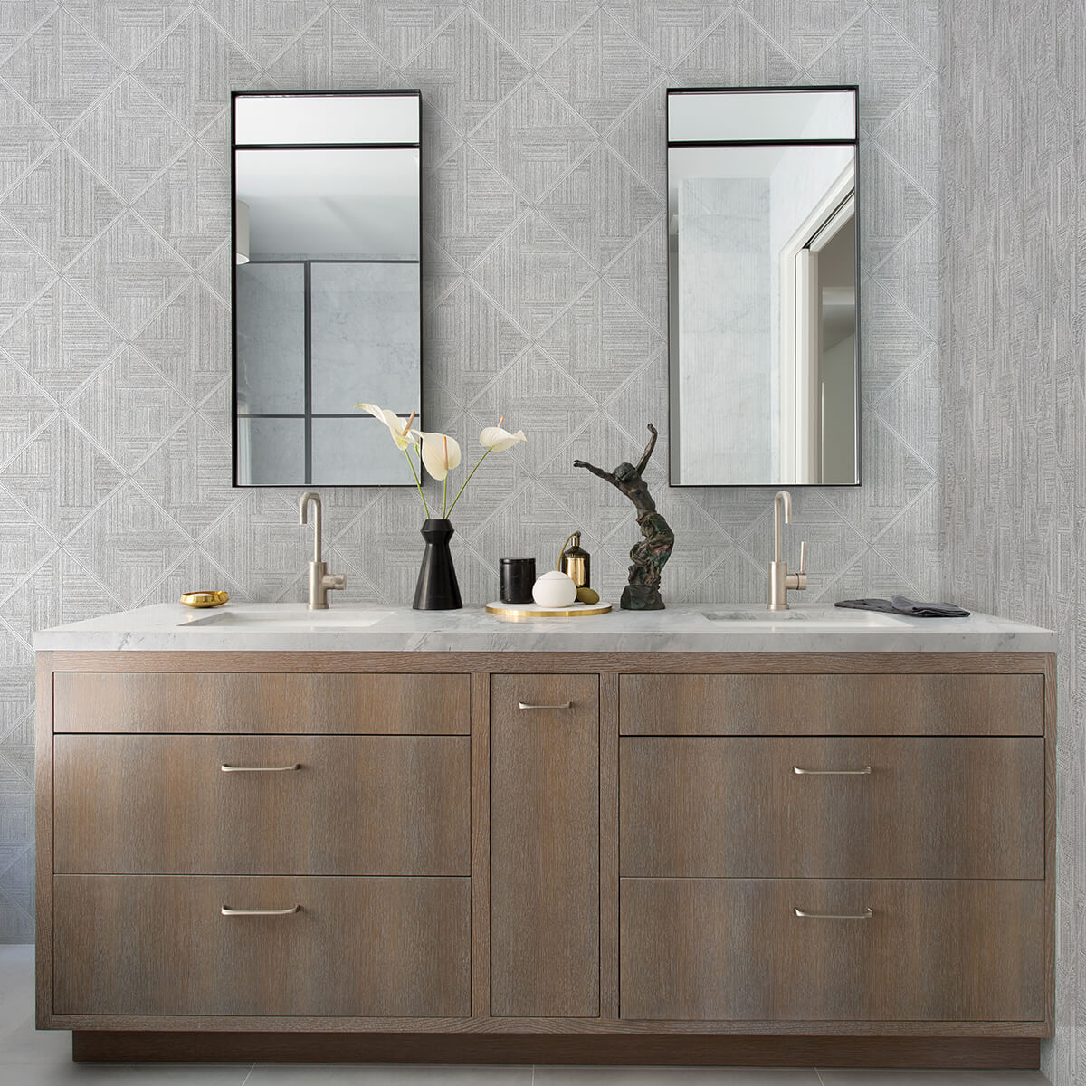 Cade Grey Geometric Wallpaper - York Wallcoverings - 2975-26208 - York Wallcoverings Wallpaper