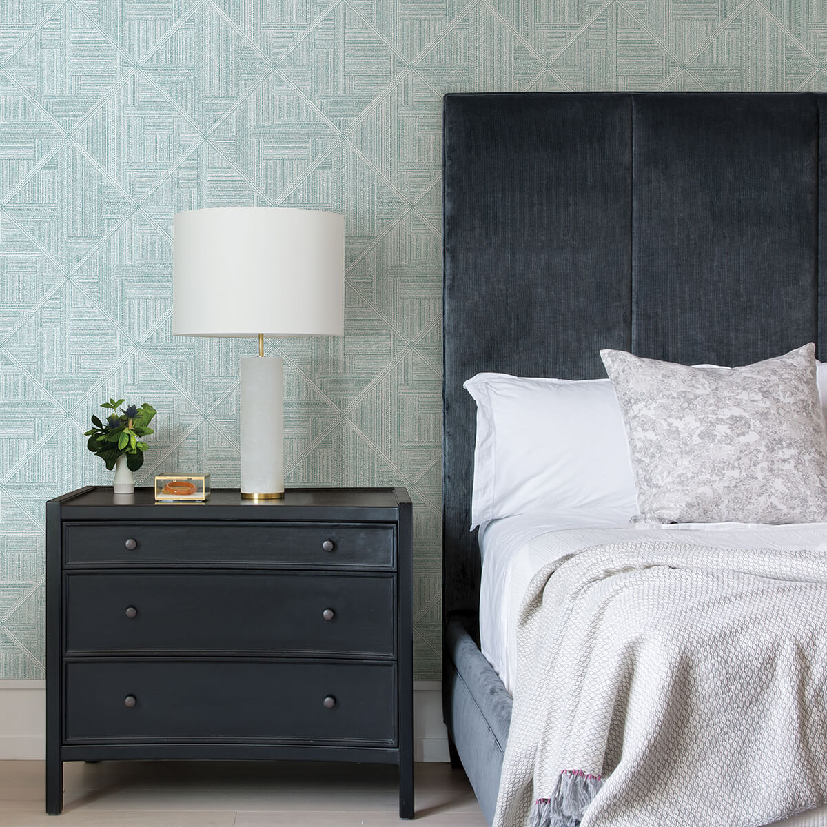 Cade Teal Geometric Wallpaper - York Wallcoverings - 2975-26210 - York Wallcoverings Wallpaper