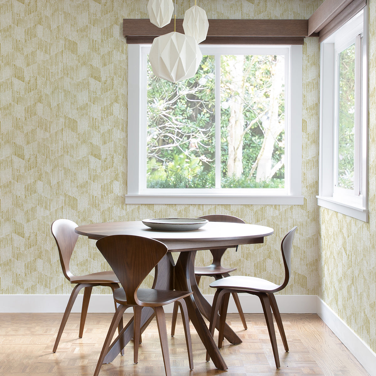 Demi Yellow Distressed Wallpaper - Brewster Wallcovering