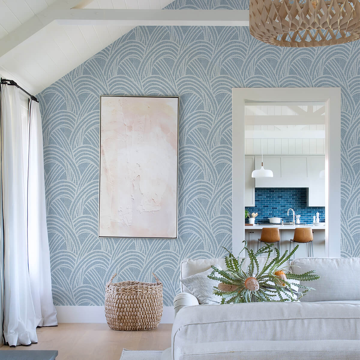 Farrah Blue Geometric Wallpaper - York Wallcoverings - 2975-26217 - York Wallcoverings Wallpaper