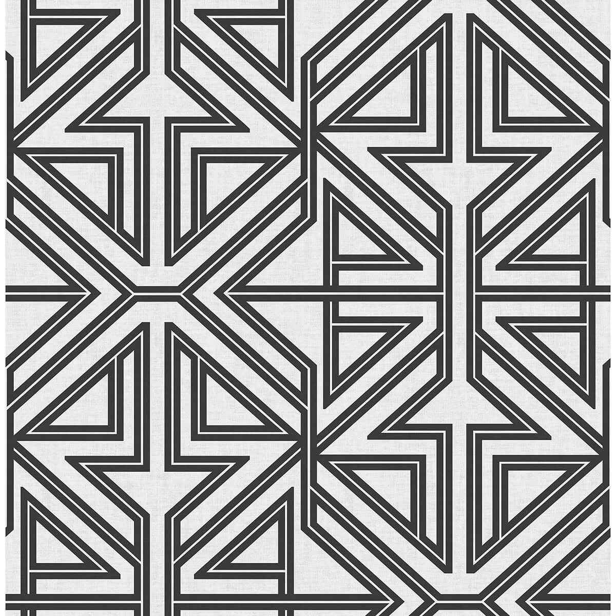 Kachel Black Geometric Wallpaper - York Wallcoverings - 2975-26231
