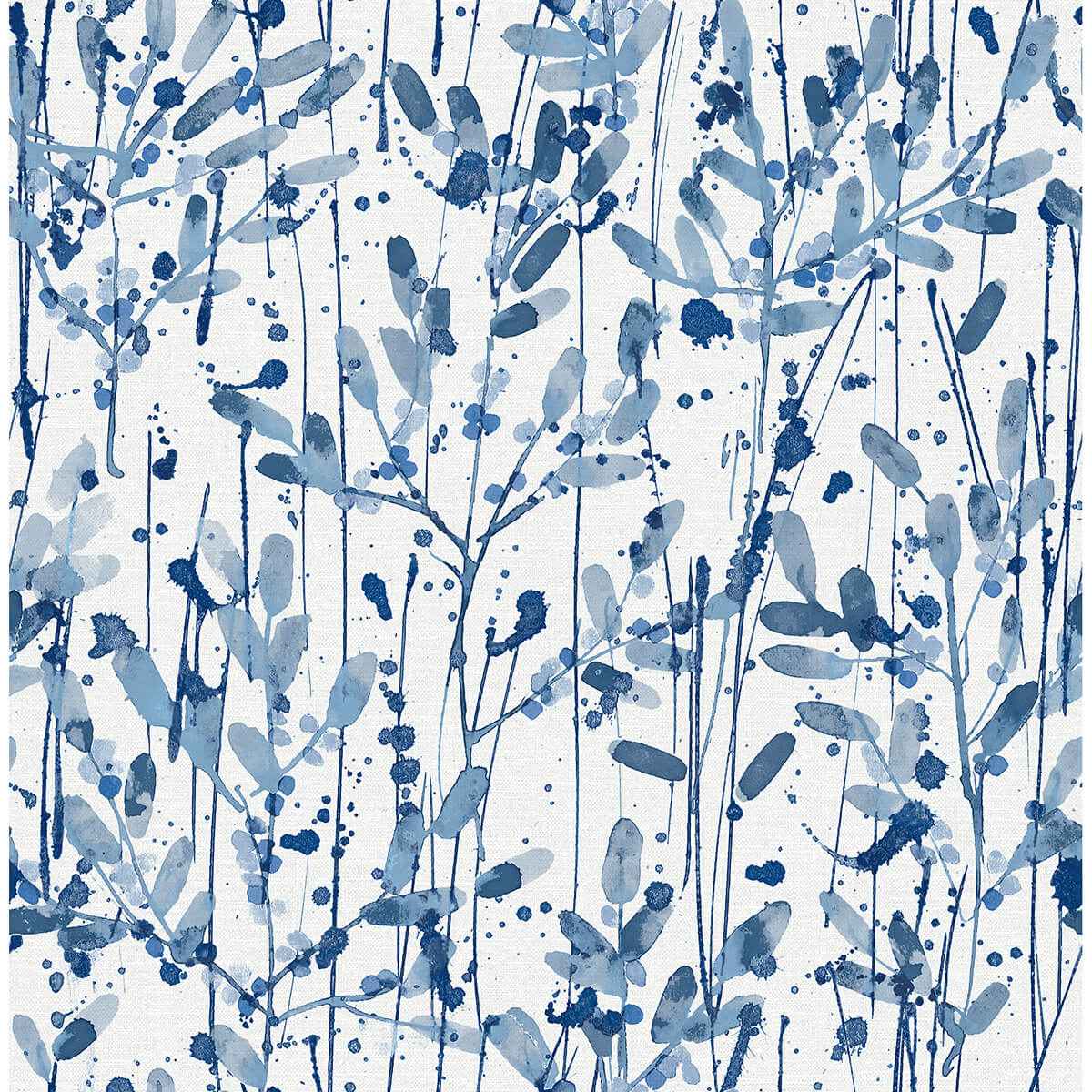 Leandra Indigo Floral Trail Wallpaper - York Wallcoverings - 2975-26237