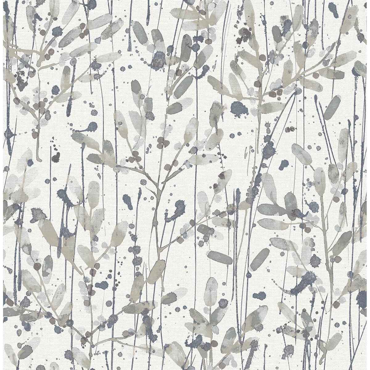Leandra Grey Floral Trail Wallpaper - York Wallcoverings - 2975-26238