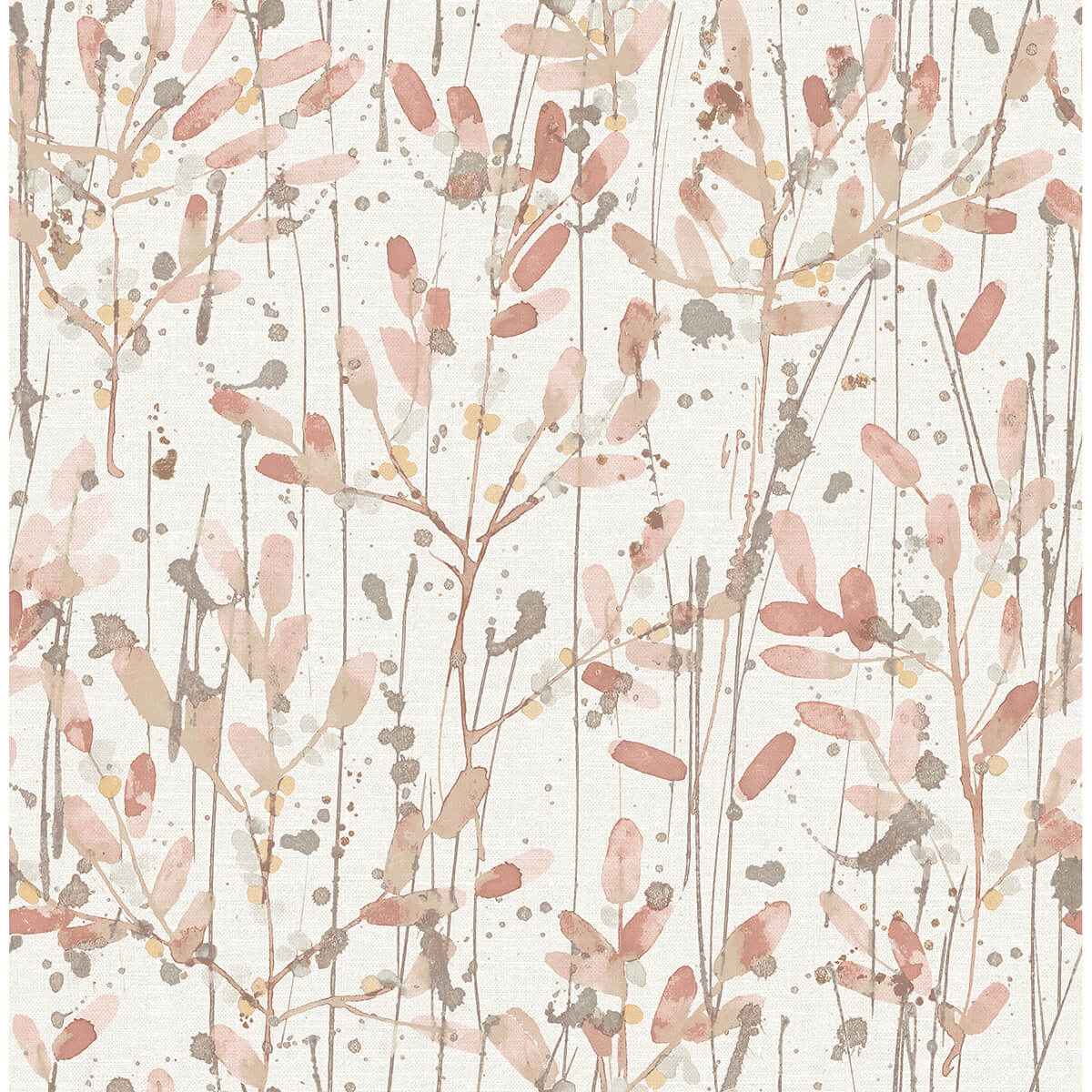 Leandra Coral Floral Trail Wallpaper - York Wallcoverings - 2975-26239