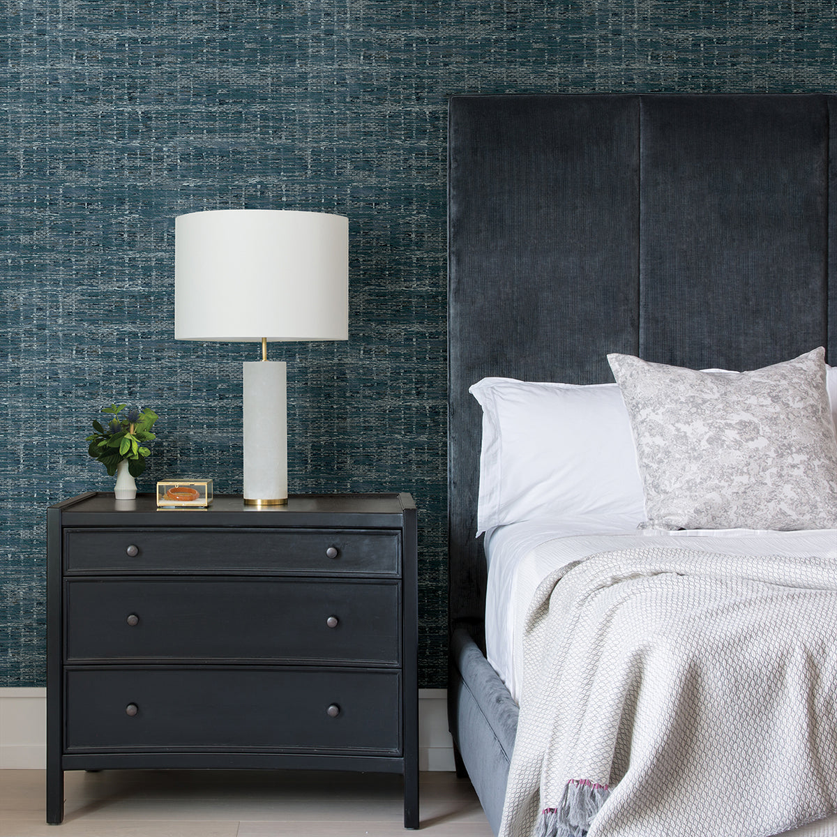 Samos Blue Texture Wallpaper  | Brewster Wallcovering - The WorkRm