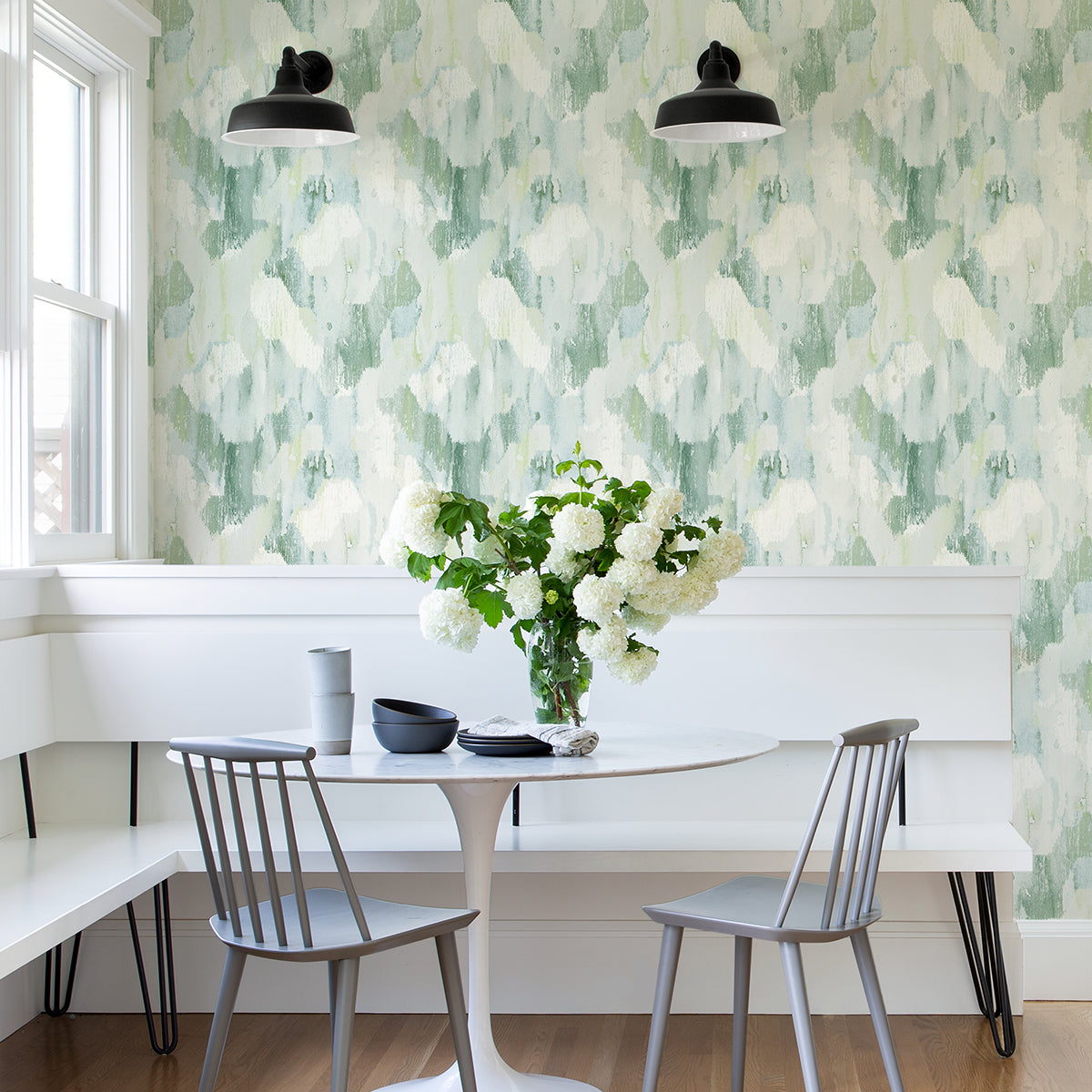 Mahi Green Abstract Wallpaper  | Brewster Wallcovering - The WorkRm