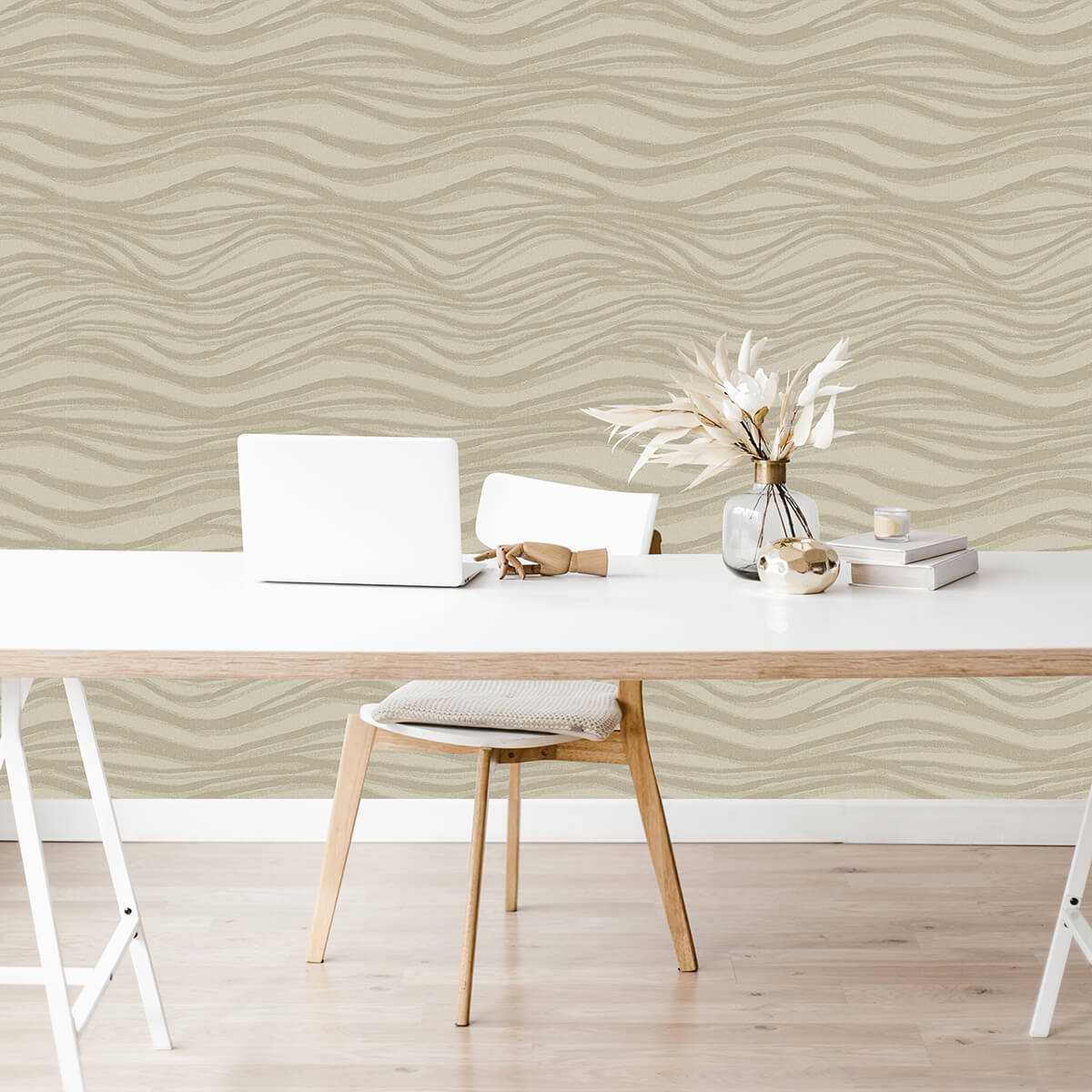Chorus Gold Wave Wallpaper - York Wallcoverings - 2975-87361 - York Wallcoverings Wallpaper