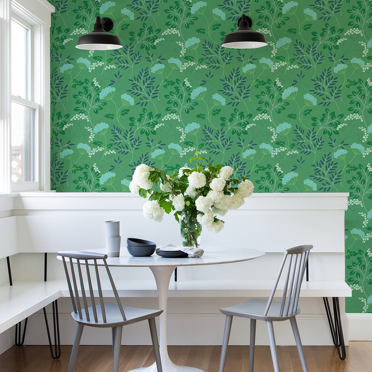 Sorrel Green Botanical Wallpaper  | Brewster Wallcovering - The WorkRm