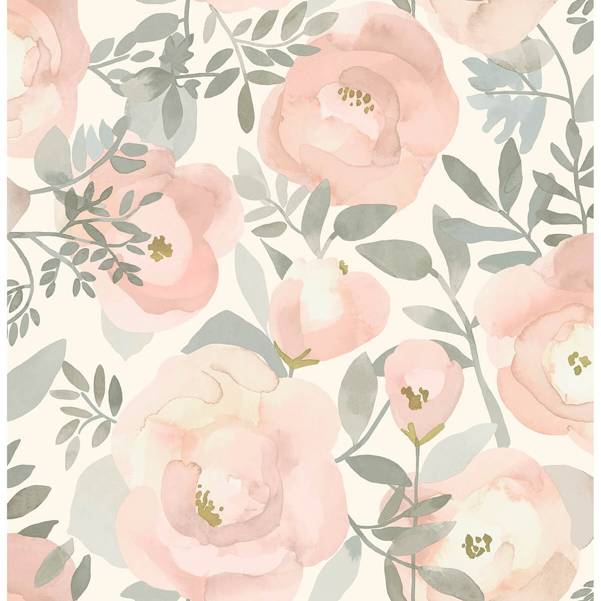 Rose Peachy Keen Peel and Stick Wallpaper - York Wallcoverings - NUS3829 - York Wallcoverings Wallpaper