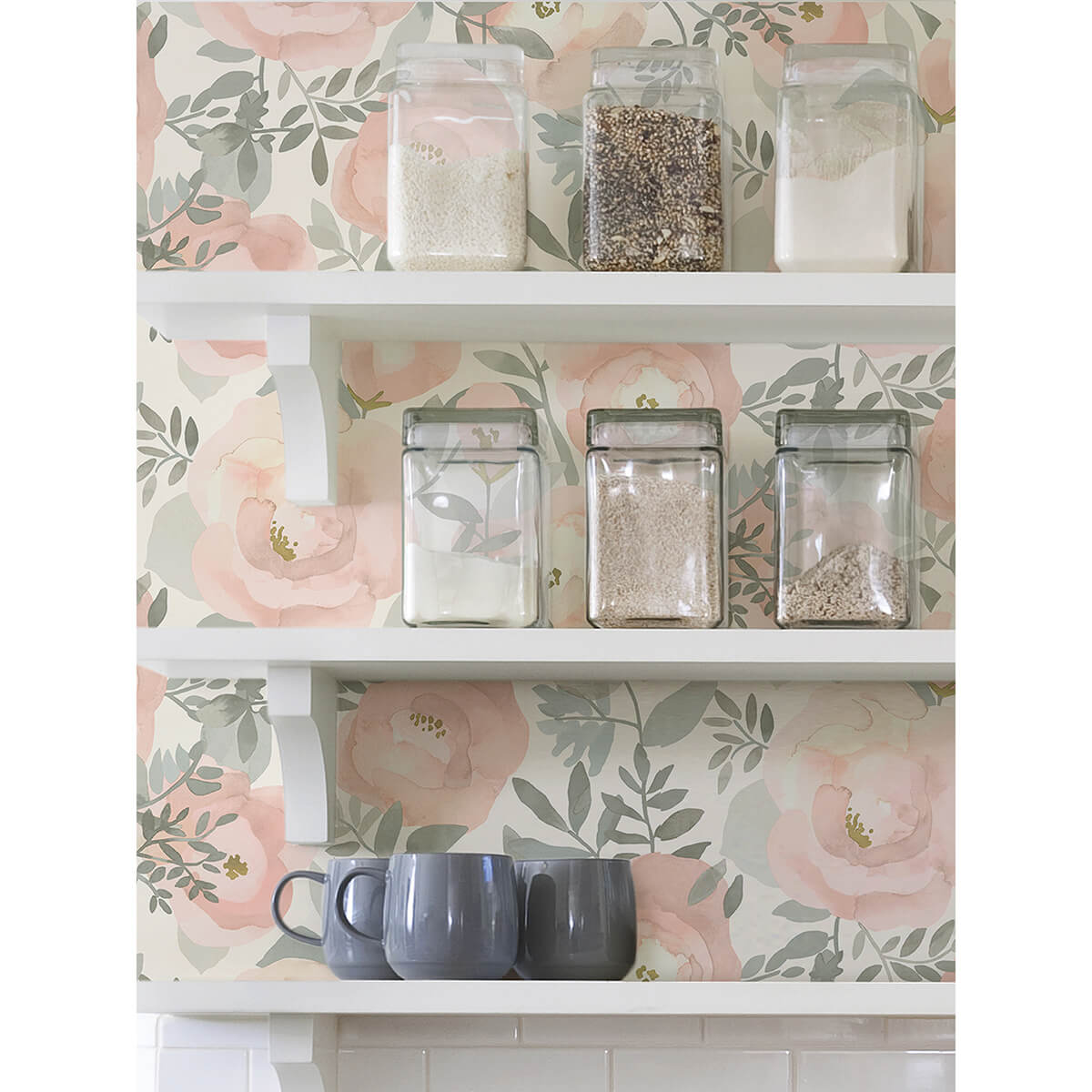 Rose Peachy Keen Peel and Stick Wallpaper - York Wallcoverings - NUS3829 - York Wallcoverings Wallpaper