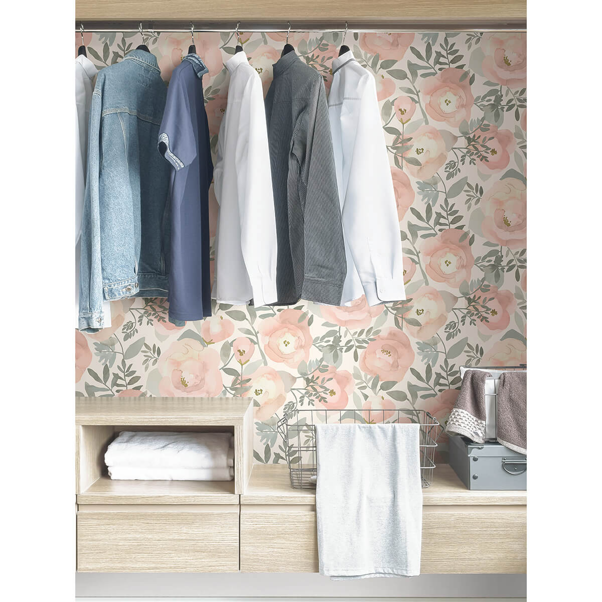 Rose Peachy Keen Peel and Stick Wallpaper - York Wallcoverings - NUS3829 - York Wallcoverings Wallpaper