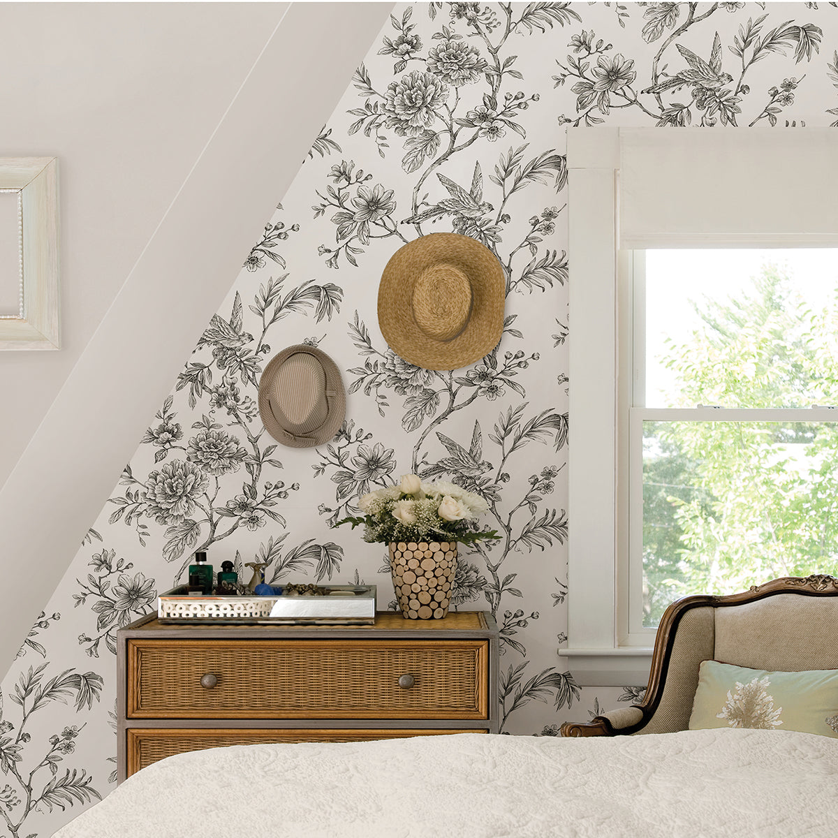 Charcoal Longwood Peel and Stick Wallpaper - Brewster Wallcovering