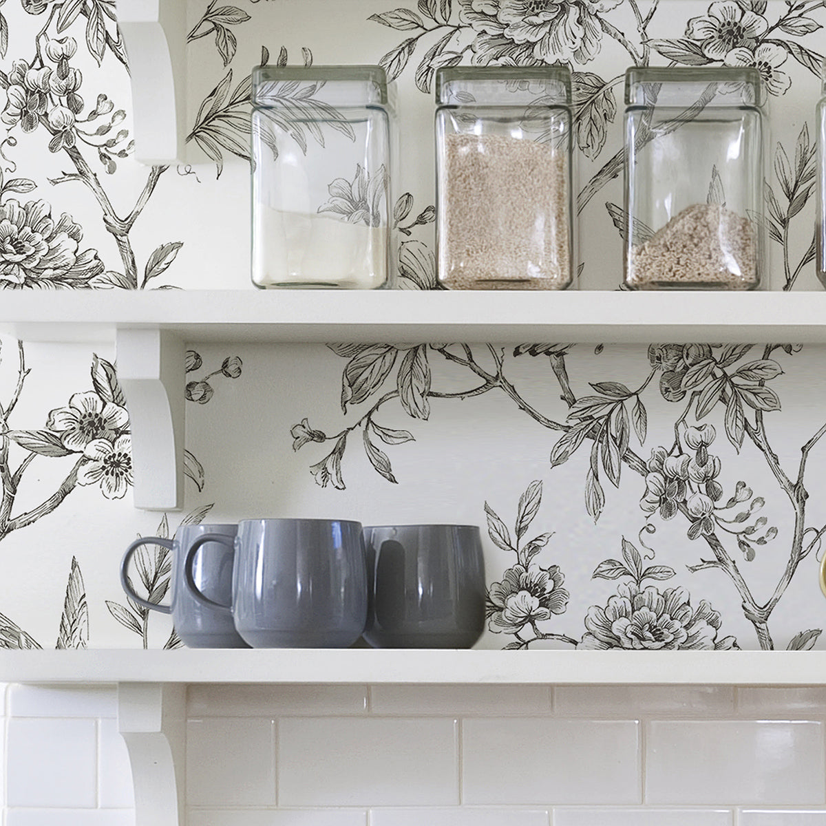 Charcoal Longwood Peel and Stick Wallpaper - Brewster Wallcovering