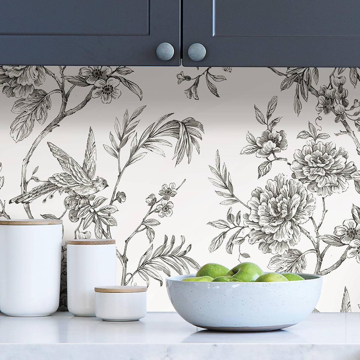 Charcoal Longwood Peel and Stick Wallpaper - Brewster Wallcovering