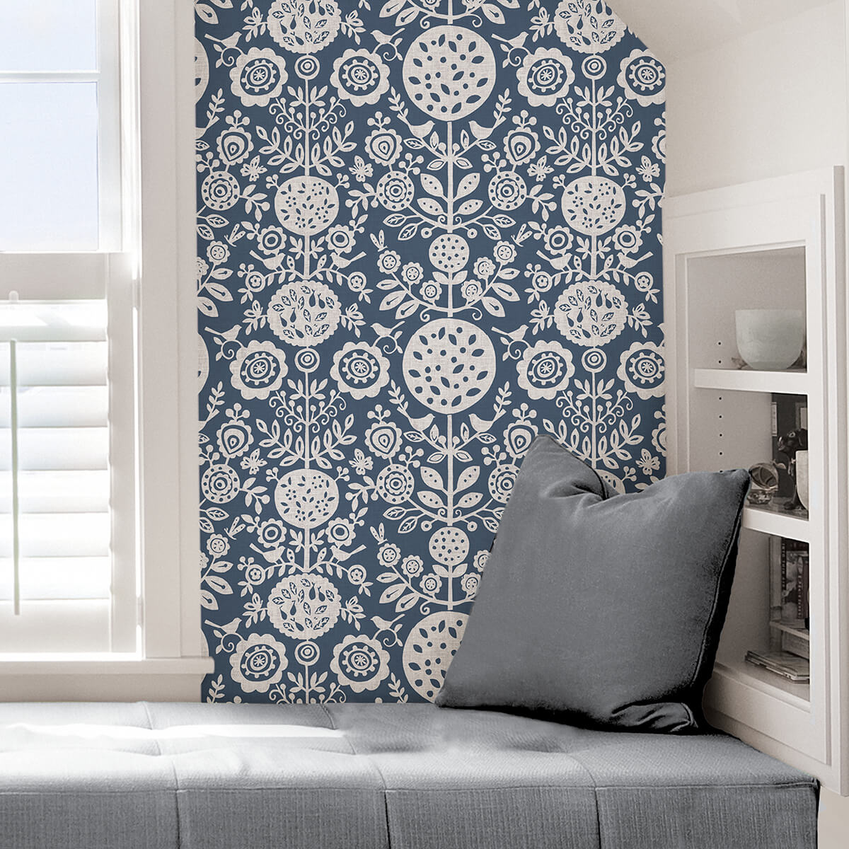 navy-anya-peel-and-stick-wallpaper-york-wallcoverings-nus4031 - York Wallcoverings Wallpaper