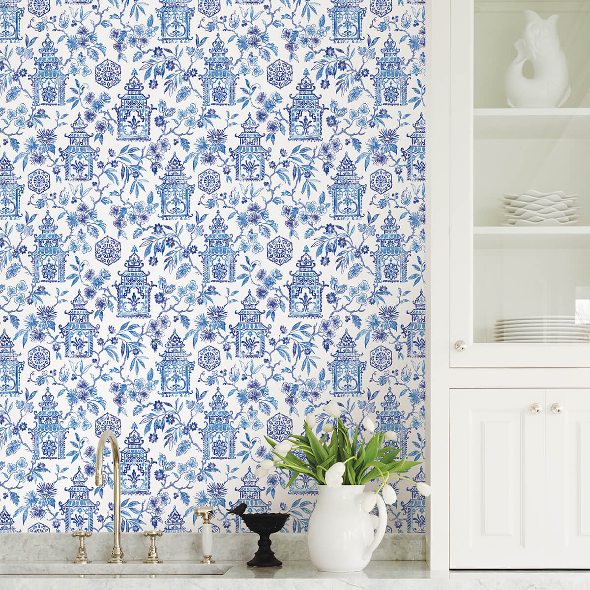 Blue Danson Peel & Stick Wallpaper - York Wallcoverings - NUS4035 - York Wallcoverings Wallpaper