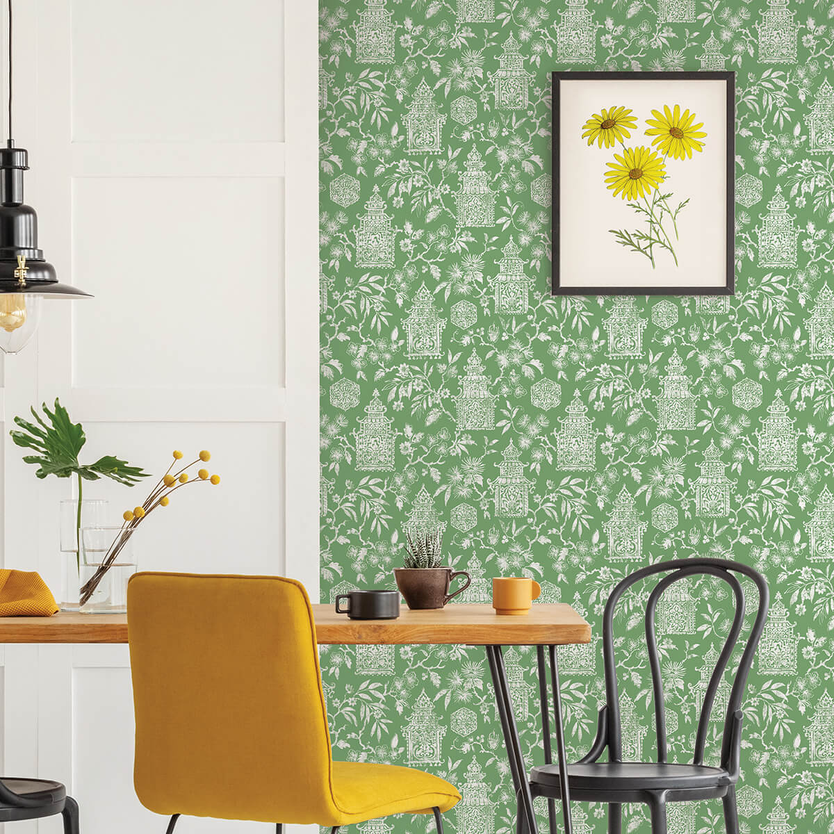 Green Danson Peel & Stick Wallpaper - York Wallcoverings - NUS4036 - York Wallcoverings Wallpaper