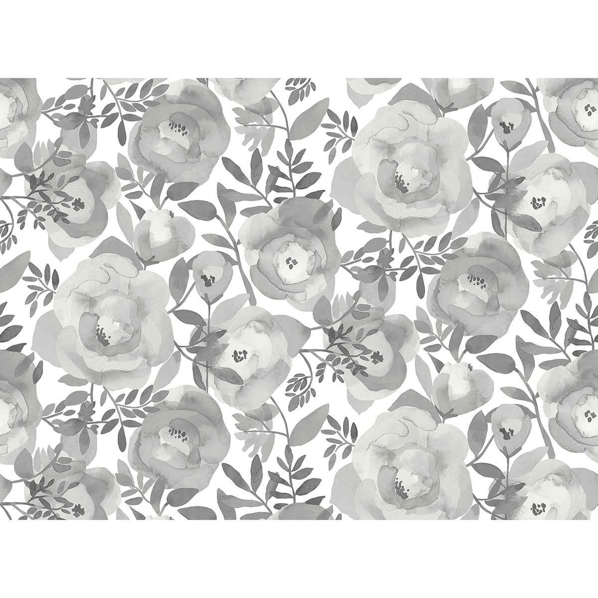 Blooming Floral Dove Grey Wall Mural - York Wallcoverings - ASTM3906