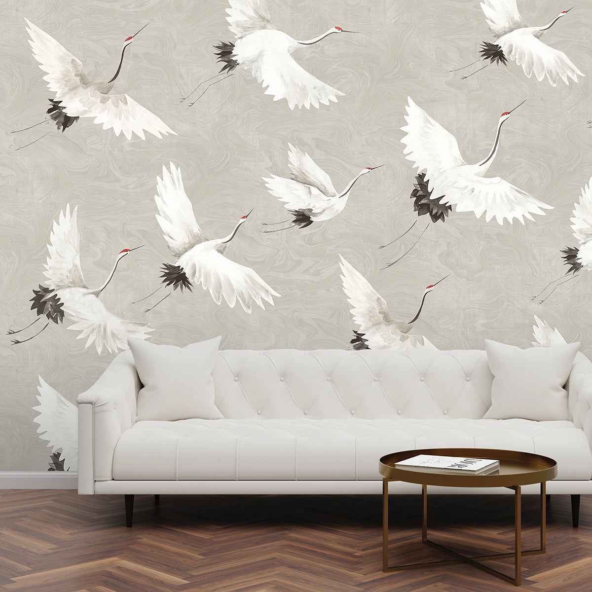 Crane You Later Dove Grey Wall Mural - York Wallcoverings - ASTM3909