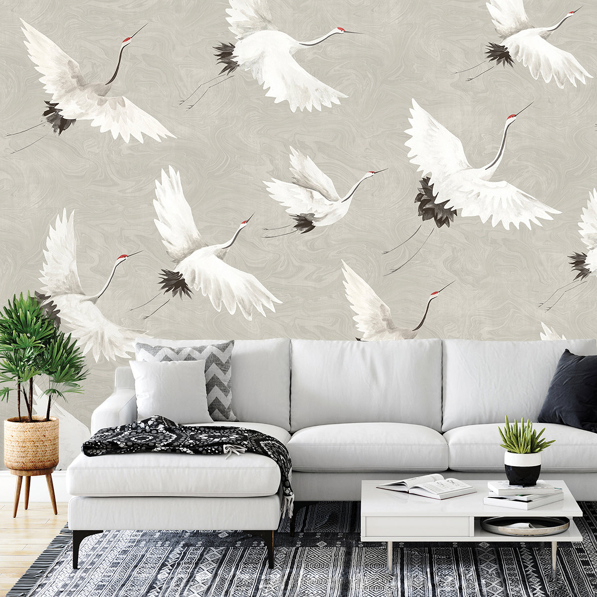 crane-you-later-dove-grey-wall-mural-york-wallcoverings-astm3909 - York Wallcoverings Wallpaper