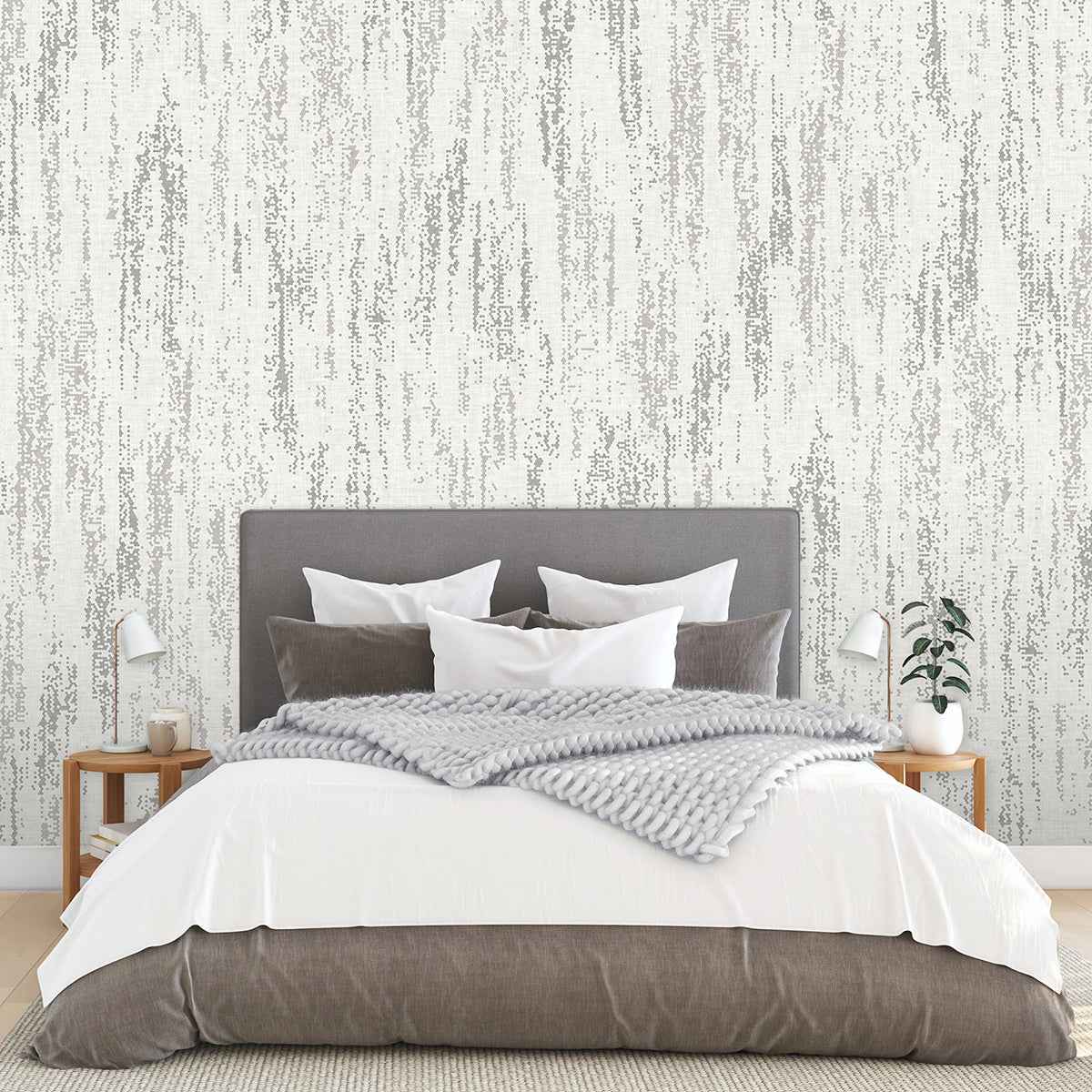 Rainfall Dove Grey Wall Mural - York Wallcoverings - ASTM3916 - York Wallcoverings Wallpaper
