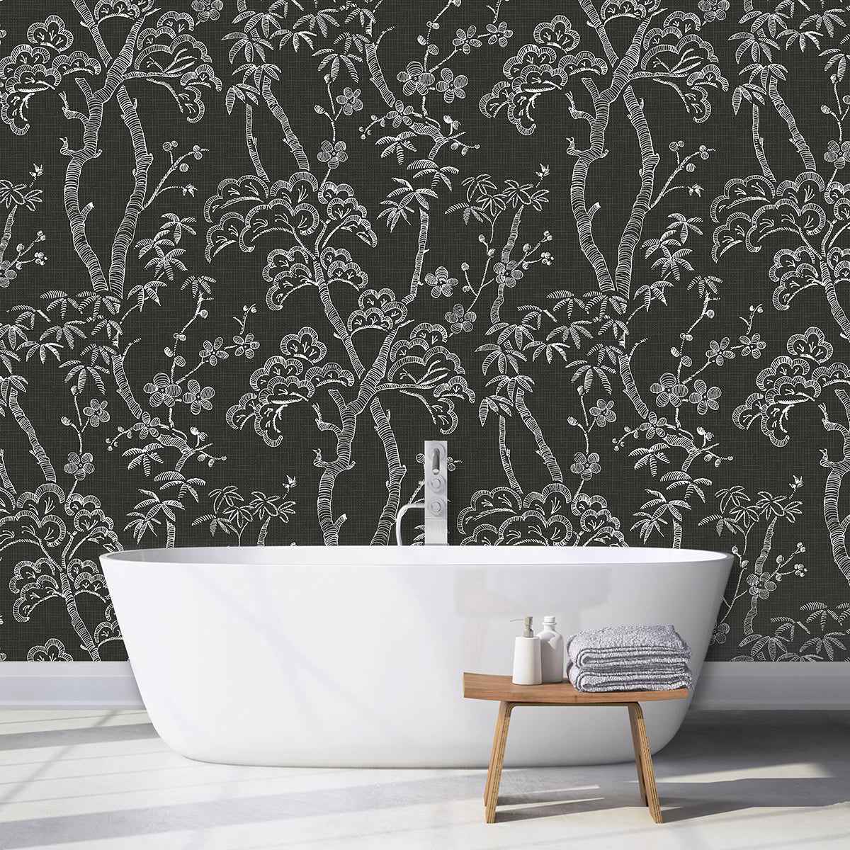 Storybook Forest Charcoal Grey Wall Mural - York Wallcoverings - ASTM3919 - York Wallcoverings Wallpaper