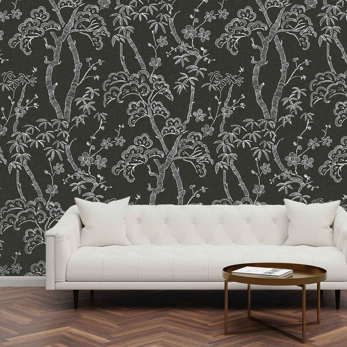 Storybook Forest Charcoal Grey Wall Mural - York Wallcoverings - ASTM3919