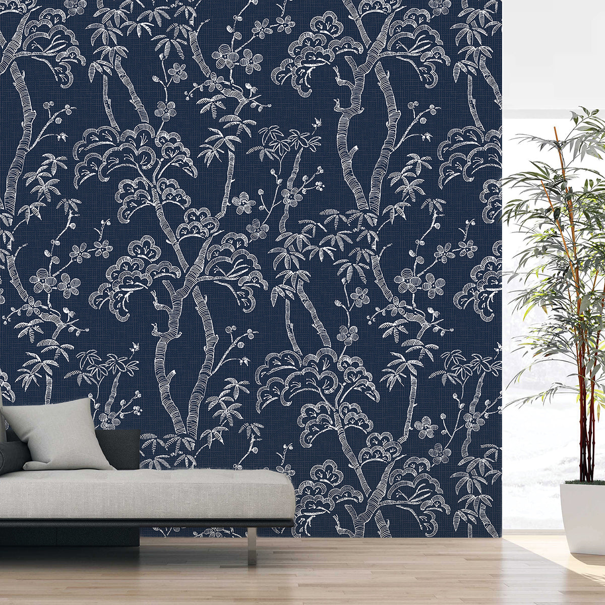 storybook-forest-denim-blue-wall-mural-york-wallcoverings-astm3920 - York Wallcoverings Wallpaper