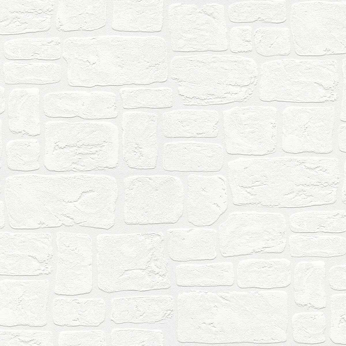 Gaffrey White Stone Paintable Wallpaper - York Wallcoverings - 4000-2040-42