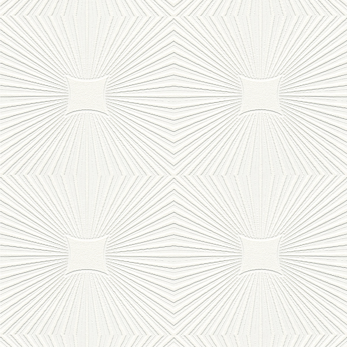 Brewster Wallcovering-Silvie White Tin Burst Paintable Wallpaper