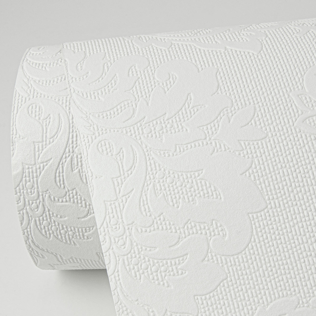 Plouf White Damask Paintable Wallpaper - Brewster Wallcovering