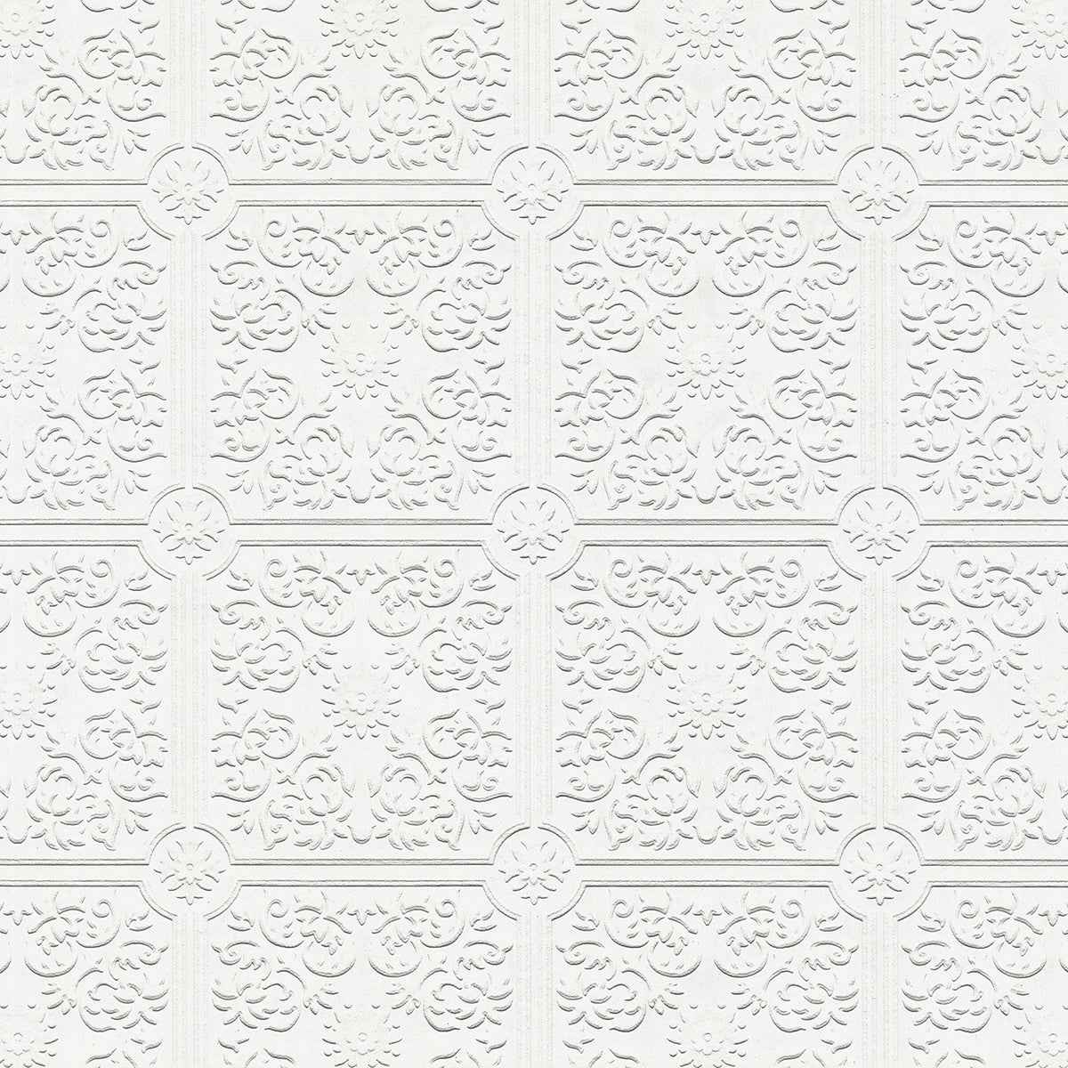 Nico White Square Paintable Wallpaper - York Wallcoverings - 4000-96291