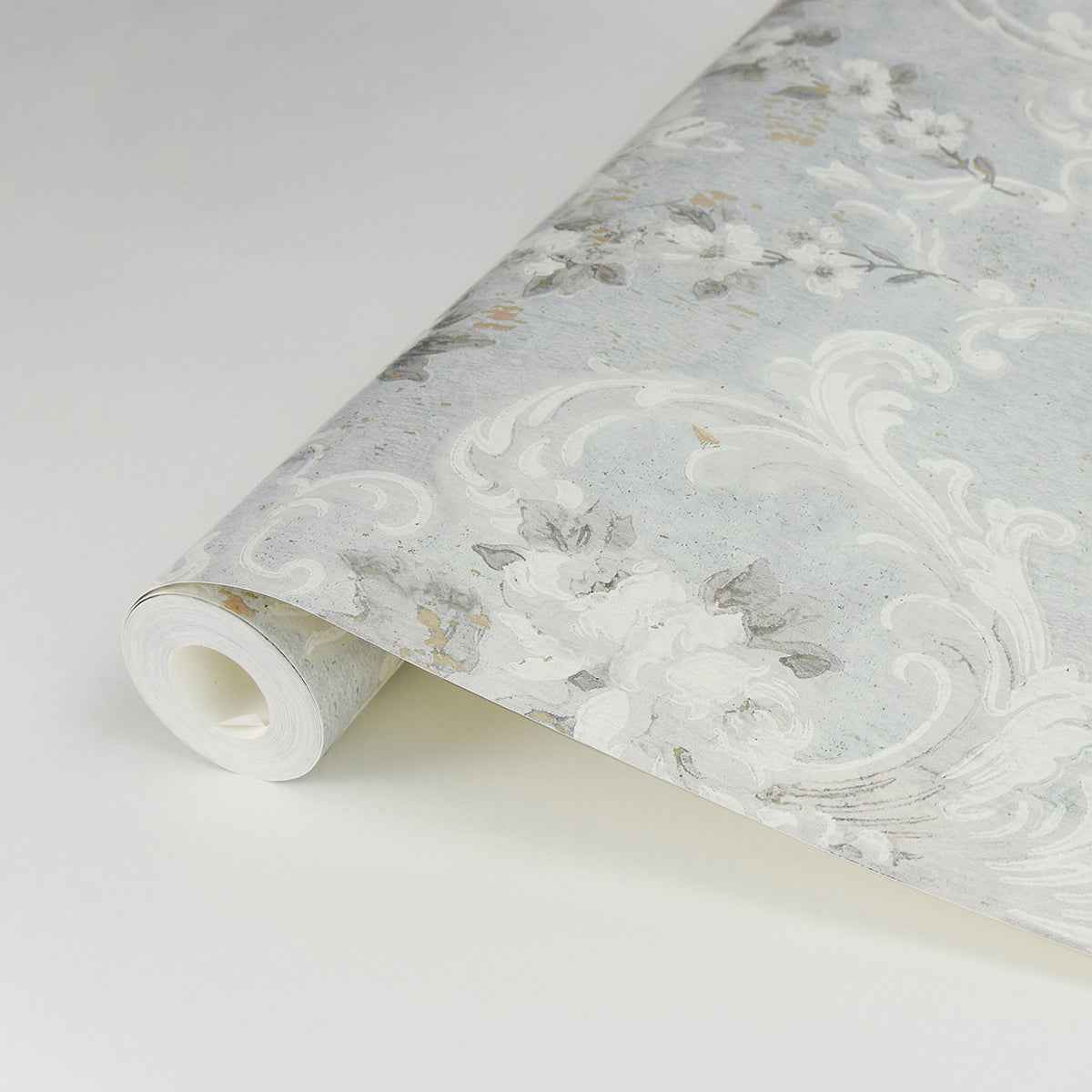 This Old Hudson Vintage Blue Rose Damask Wallpaper - York Wallcoverings - AST4066 - York Wallcoverings Wallpaper