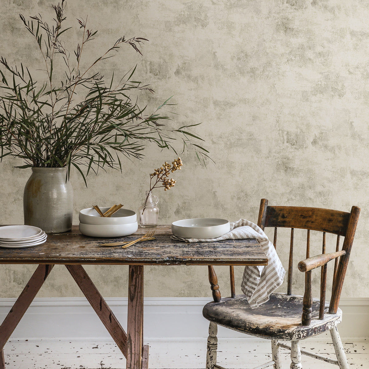 Artisan Plaster Aged White Texture Wallpaper - York Wallcoverings - AST4071 - York Wallcoverings Wallpaper