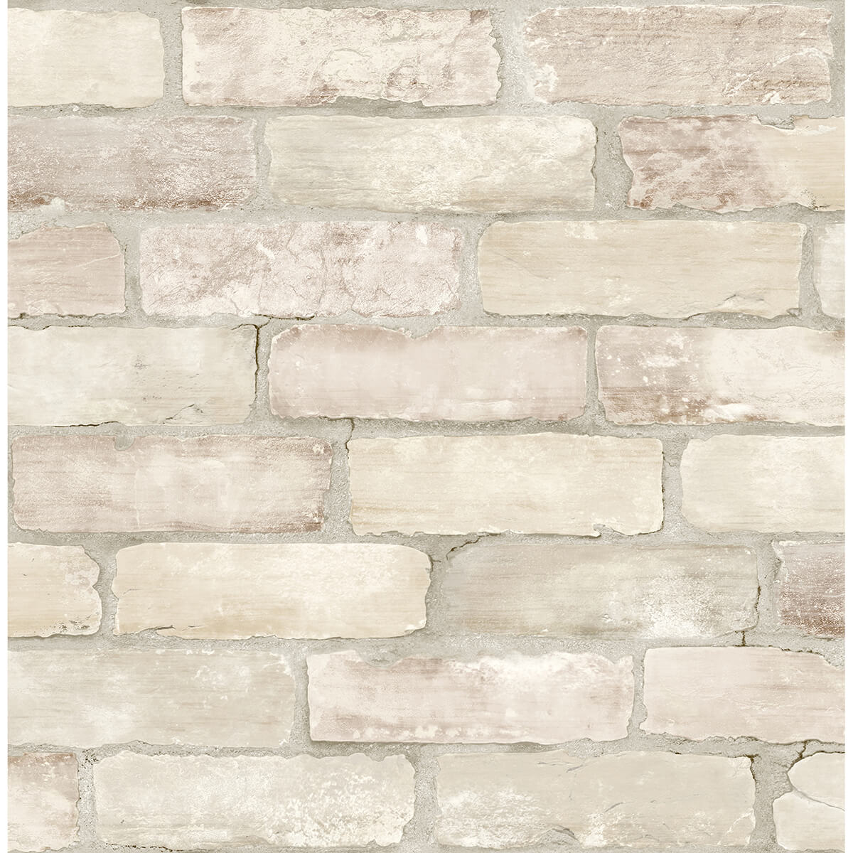 Limewashed Bone Weathered Brick Wallpaper - York Wallcoverings - AST4076 - York Wallcoverings Wallpaper