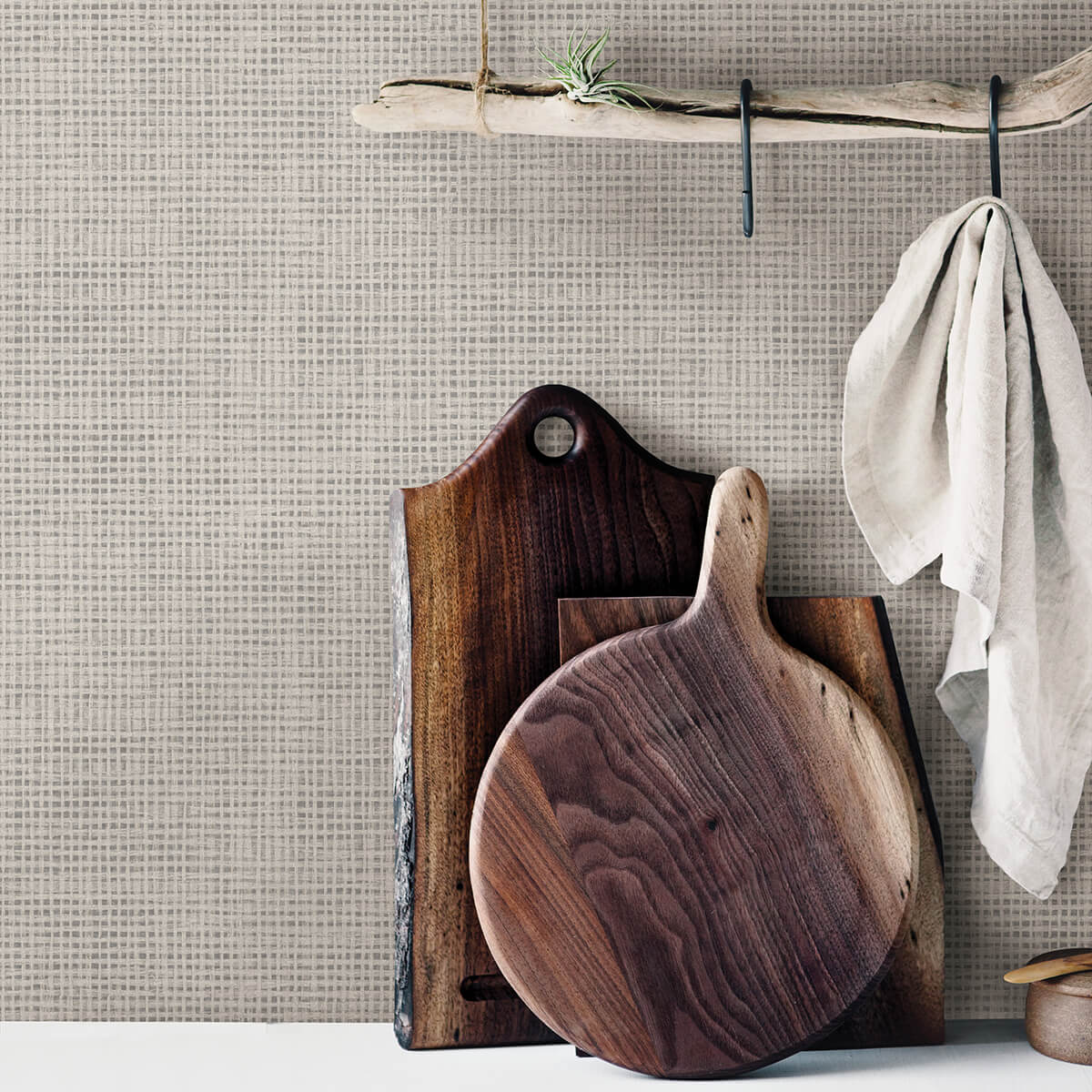 nimmie-grey-basketweave-wallpaper-york-wallcoverings-3123-10020 - York Wallcoverings Papel pintado