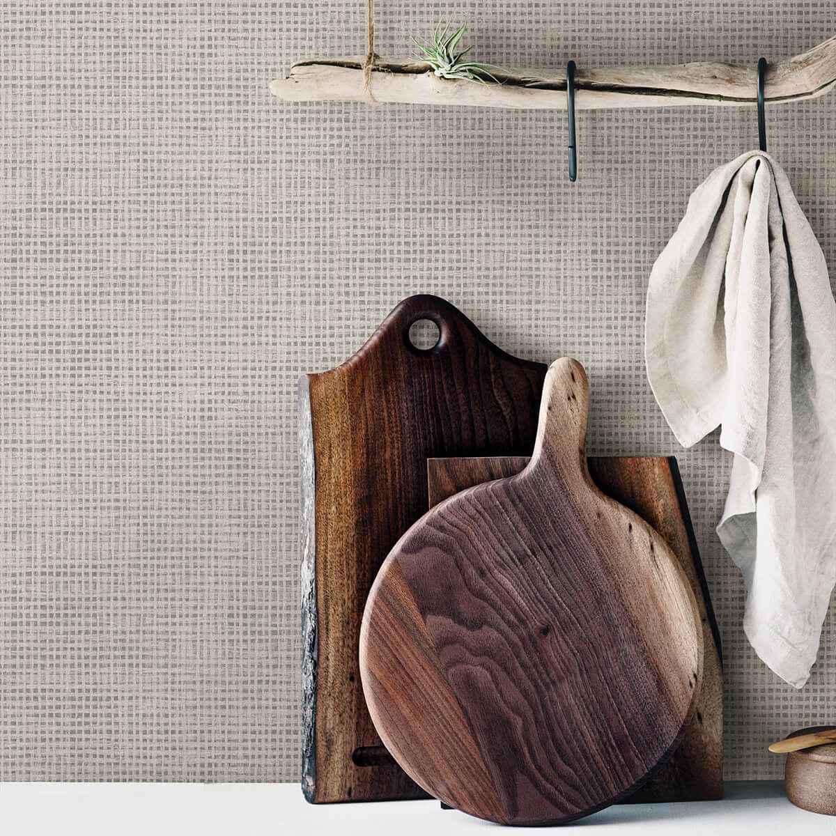 Nimmie Grey Basketweave Wallpaper - York Wallcoverings - 3123-10020 - York Wallcoverings Wallpaper